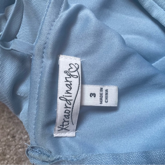 Blue Chiffon ruffle dress size 3 - Picture 3 of 5